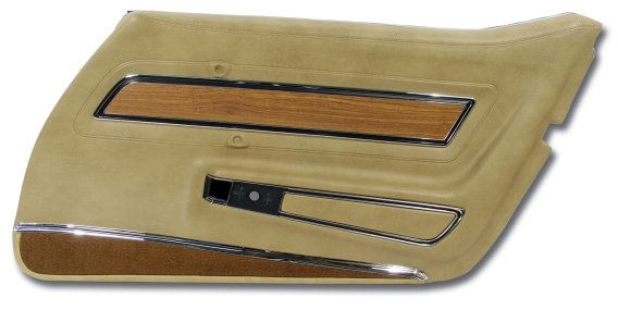 Door Panel Buckskin Deluxe W/Teak Insert RH For 1976 Corvette