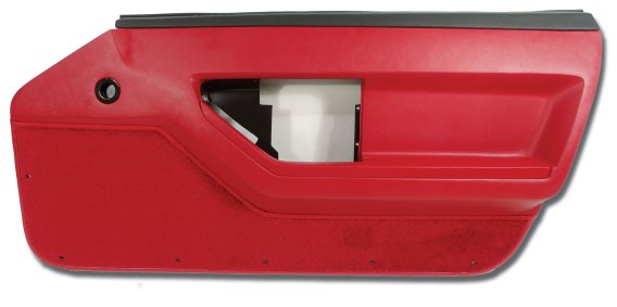 Door Panel- Red Deluxe Coupe RH For 1986-1989 Corvette