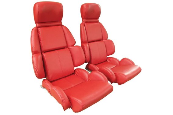 Leather-Like Vinyl Seat Covers Red Standard For 1993 Corvette