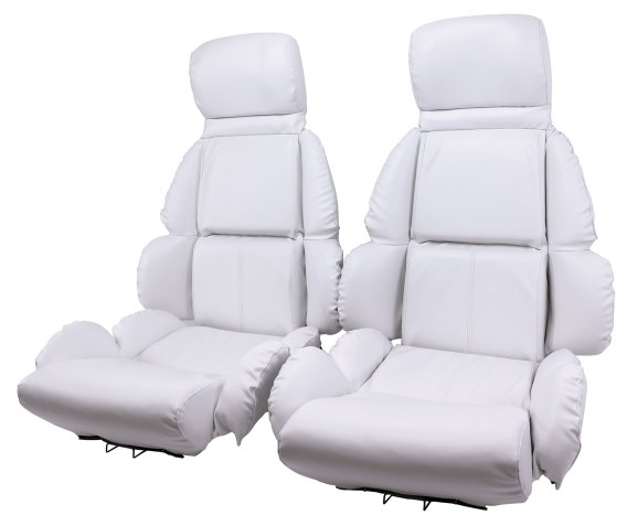 Mounted "Leather-Like" Vinyl Seat Covers White Standard For 1993 Corvette