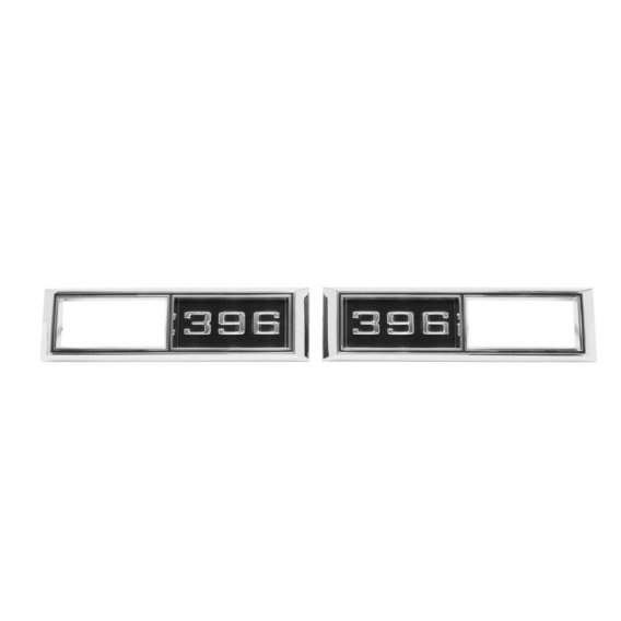 1968 Full-Size Chevrolet, Chevelle, Nova, and El Camino Front Marker Light Bezel, "396" Pair