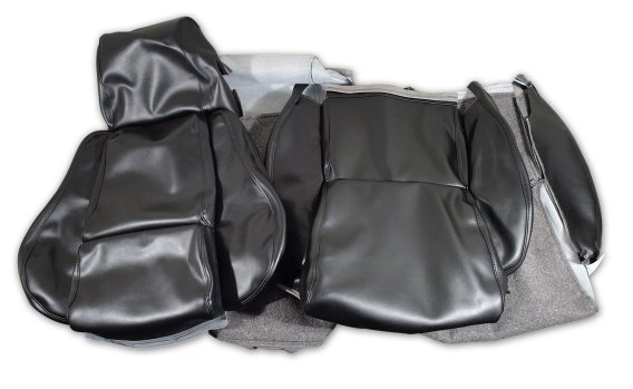 468420 OE Style 100% Leather Standard Seat Covers W/O Perforated Inserts Black For 84-88 Corvette