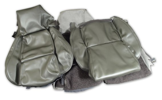 468469 OE Style 100% Leather Standard Seat Covers W/O Perforated Inserts Gray For 84-87 Corvette