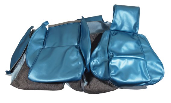 468474 OE Style 100% Leather Standard Seat Covers W/O Perforated Inserts Blue For 86-88 Corvette