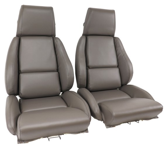 OE Style Leather-Like Standard Seat Covers W/O Perforated Inserts Gray For 88 Corvette