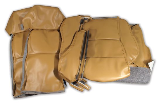 468672 OE Style 100% Leather Sport Seat Covers W/O Perforated Inserts Saddle For 84-87 Corvette