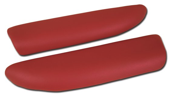 C6 Corvette Leather Armrest Pads in Cobalt Red