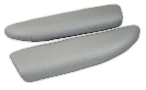 C6 Corvette Leather Armrest Pads in Light Titanium Gray