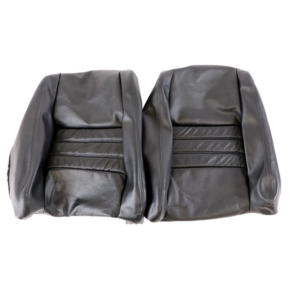 481220 Driver Leather Seat Covers Black Leather/Vinyl 2" Bols For 79-82 Corvette