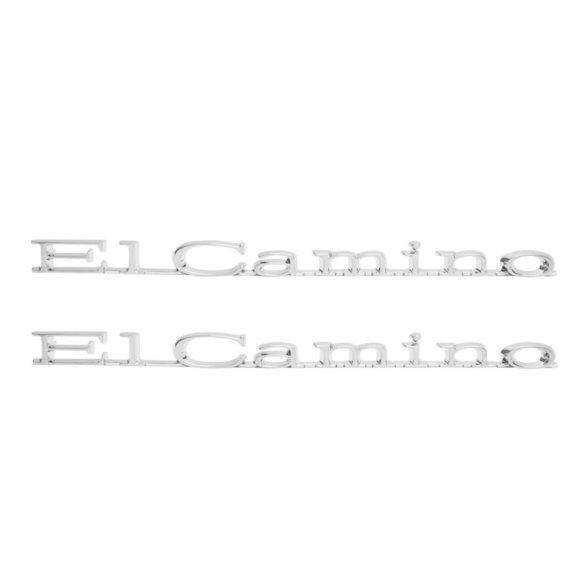 1971-1975 El Camino Front Fender Emblem, "El Camino", Sold as a Pair