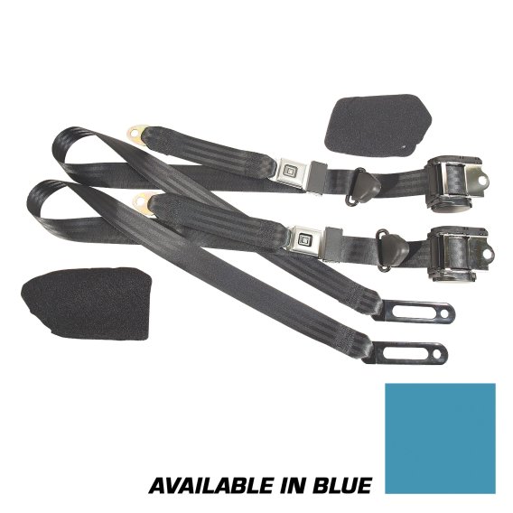 Blue Lap & Shoulder Seat Belts Single Retractor For 1984-1985 Corvette