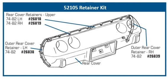 1974-1979 C3 Corvette Rear Bumper Retainer Set - 4 Piece