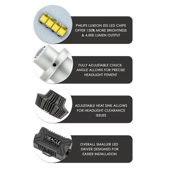 ORACLE Lighting H11 4,000+ Lumen LED Headlight Bulbs (Pair)