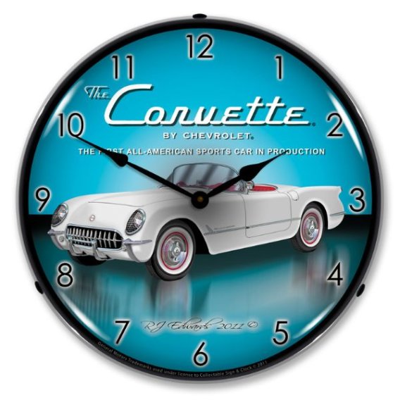 LED Clock- White For 1953 Corvette