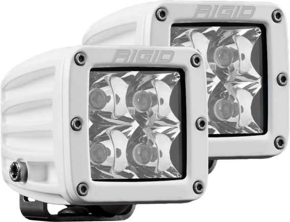 Hybrid Spot Surface Mount White Housing Pair D-Series Pro RIGID Industries 602213