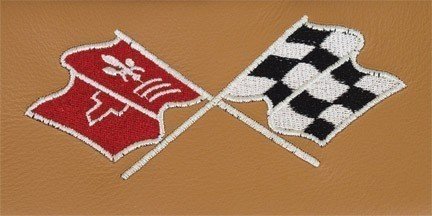 C3 1969-1973 Corvette Sunvisors Pair Embroidered with Logo Choose Color