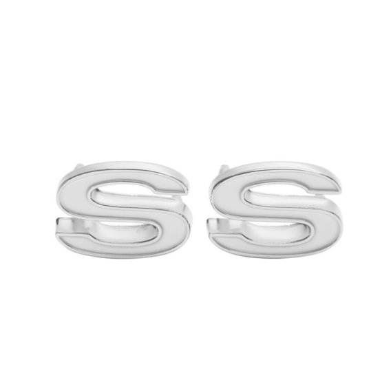 1969-1972 Camaro Front Fender Emblem, "SS", White, Sold as a Pair