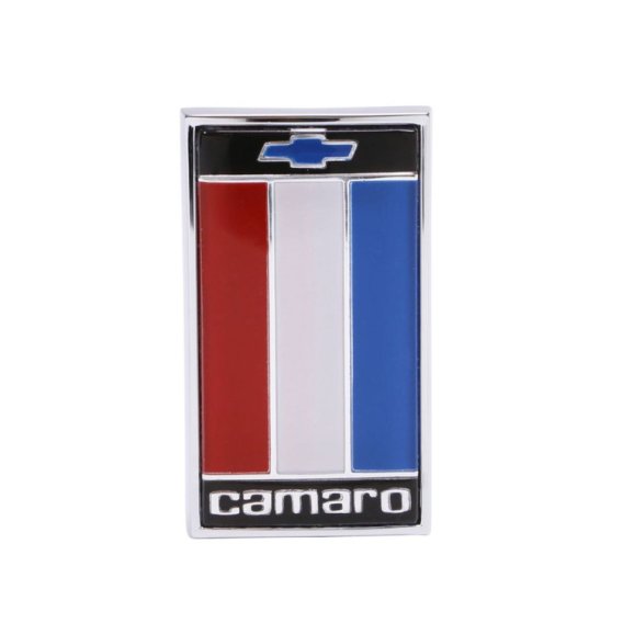 1975-1977 Camaro Front Header Panel Emblem, Red, White, Blue, Sold as Each