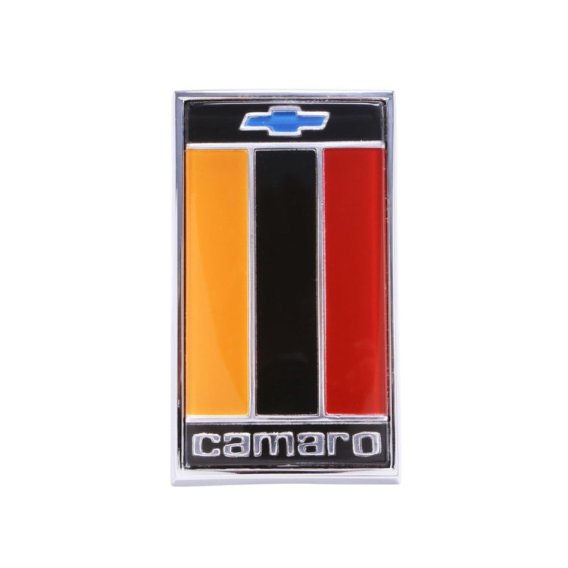 1975-1977 Camaro Front Header Panel Emblem, Orange, Black, Red, Sold as Each