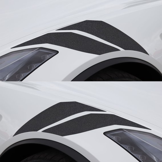 2014-2019 C7 Corvette GS Style Fender Accent Stripes - Gloss Carbon Flash Metallic - Left & Right...