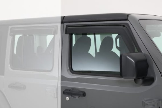 2018-2023 Jeep Wrangler JL/JLU, Ventguard, 2pc, Front Doors, Smoke Blackout Covers