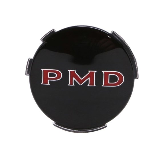 Pontiac Wheel Cover 2-7/16" Diameter W/Black Background 'PMD' Emblem, Each