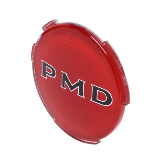 Pontiac Wheel Cover 2-7/16' Diameter W/Red Background 'PMD' Emblem, Each