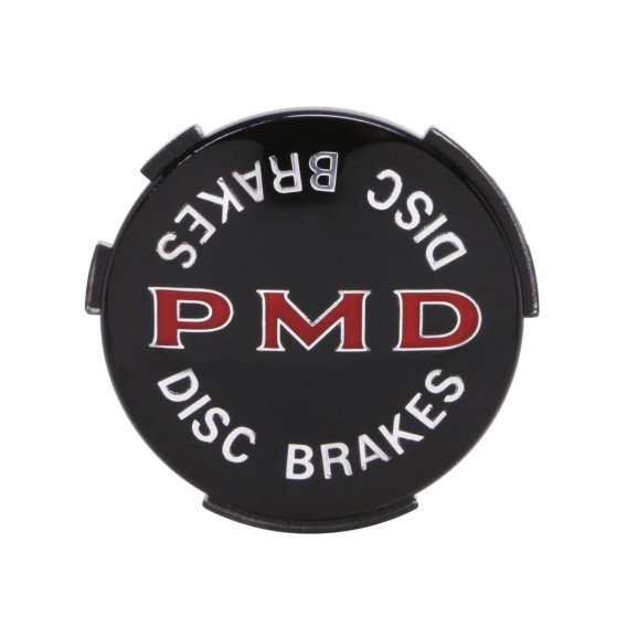 Pontiac Wheel Cover 2-7/16â€ Diameter Black Background "Disk Brakes" Emblem, Each