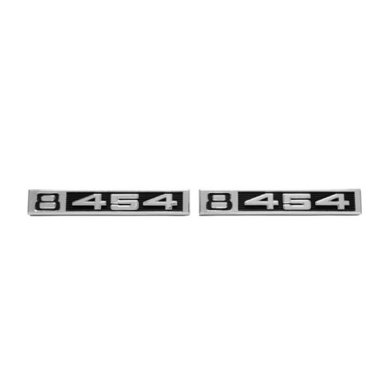 1969-1972 Chevrolet and GMC Truck Front Fender Emblem, "8 454", Sold as a Pair