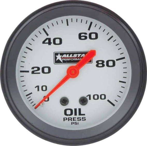 Allstar ALL80095 2-5/8" Diameter 0-100 PSI Mechanical Oil Pressure Gauge with Allstar Logo