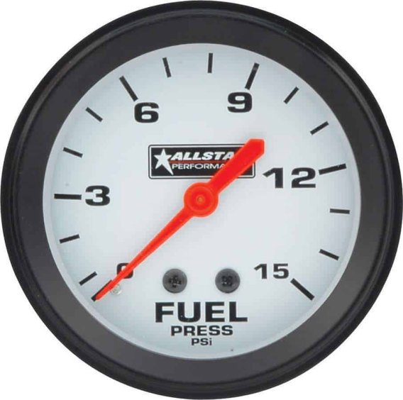 Allstar ALL80098 2-5/8" Diameter 0-15 PSI Mechanical Fuel Pressure Gauge with Allstar Logo