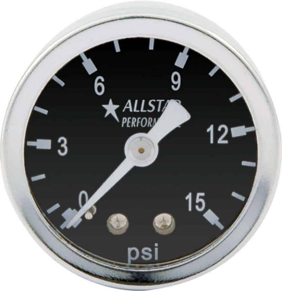 Allstar Performance ALL80210 0-15 PSI 1-1/2" Dry Type Shockproof Pressure Gauge