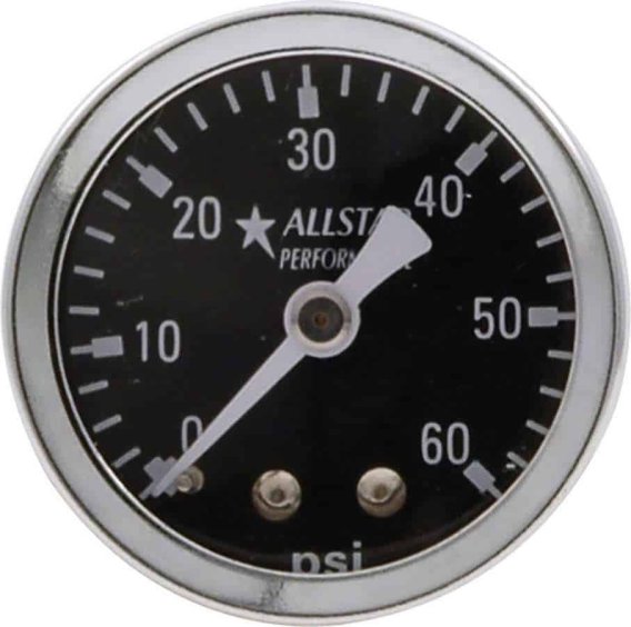 Allstar Performance ALL80214 0-60 PSI 1-1/2" Dry Type Shockproof Pressure Gauge