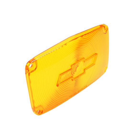 1956 Full-Size Chevrolet Amber Parking Light Lens with Bowtie, Sold as a Pair