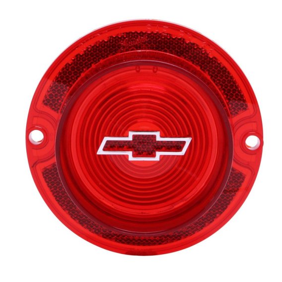 1963 Full-Size Chevrolet Red Tail Light Lens with Red Bowtie, Sold as Each