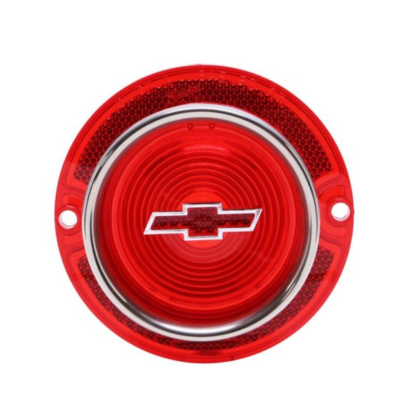 1963 Full-Size Chevrolet Red Tail Light Lens with Red Bowtie Includes Trim, Each