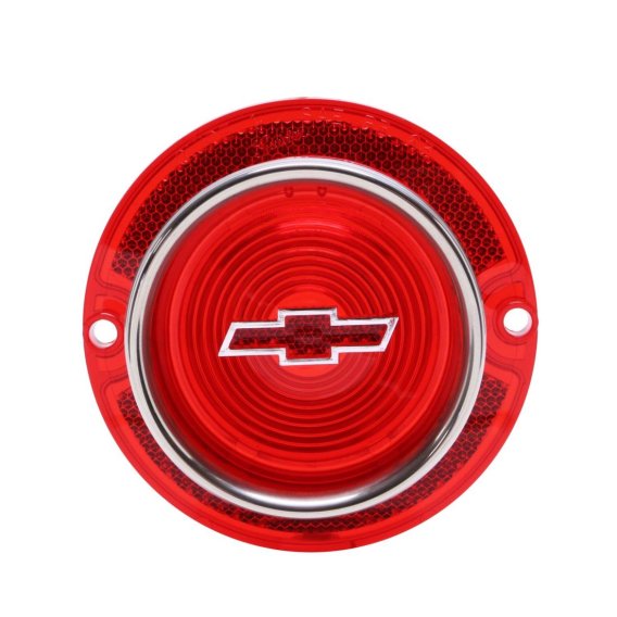 1963 Full-Size Chevrolet Red Tail Light Lens with Red Bowtie Includes Trim, Each