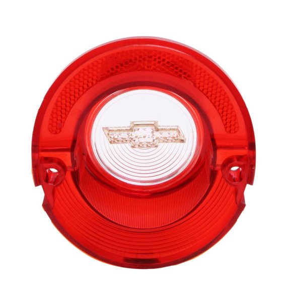 1964 Full-Size Chevrolet Red Back Up Light Lens with Clear Bowtie, without Trim, Each