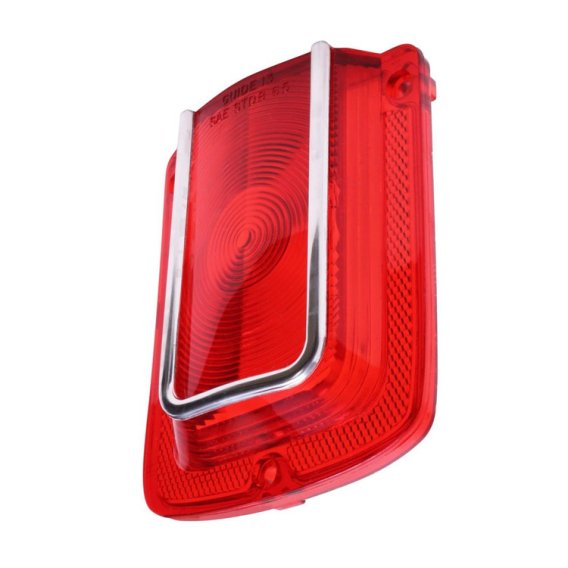 1965 Chevelle Red Tail Light Lens with Chrome Trim, Sold as a Pair