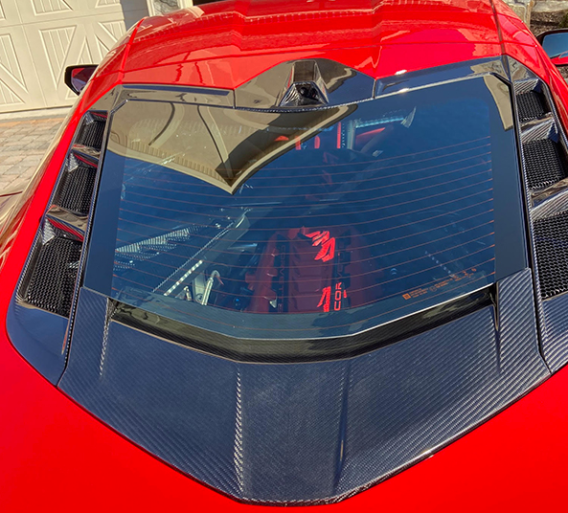 2020-2024 C8 Corvette Rear Hatch Window Carbon Fiber Surrounds