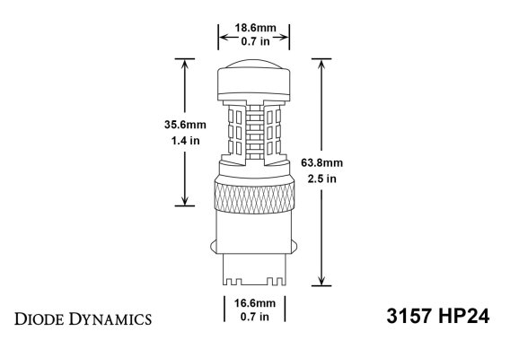 3157 LED Bulb HP24 Dual-Color LED Cool White pr Diode Dynamics DD0053P