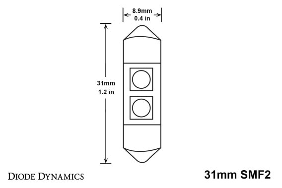 31mm SMF2 LED Bulb Blue pr Diode Dynamics DD0067P