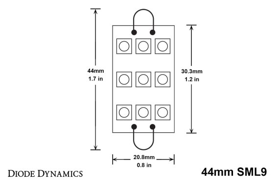 44mm SML9 LED Bulb Red Single Diode Dynamics DD0105S