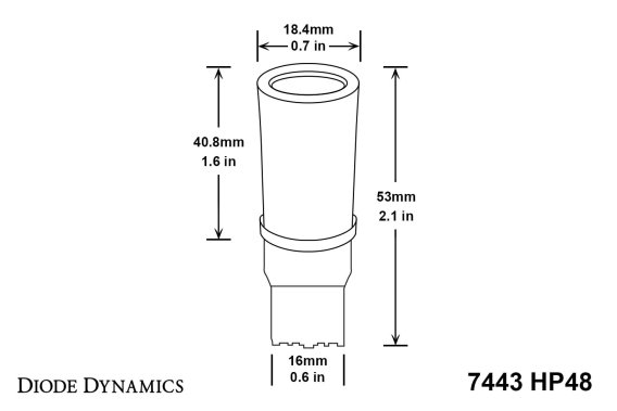 7443 LED Bulb HP48 LED Cool White Single Diode Dynamics DD0113S