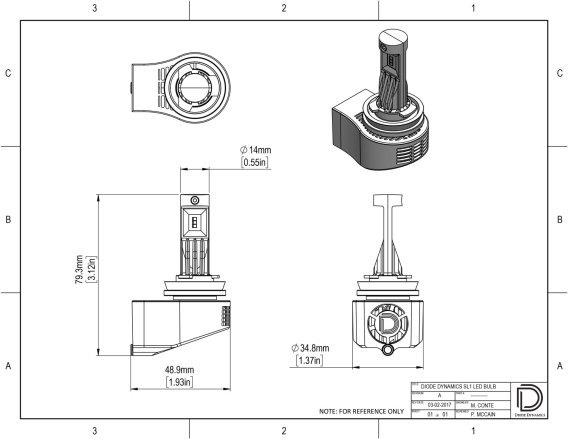 H9 SL1 LED Headlight pr Diode Dynamics DD0220P