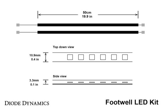 Amber LED Footwell Kit Diode Dynamics DD0231