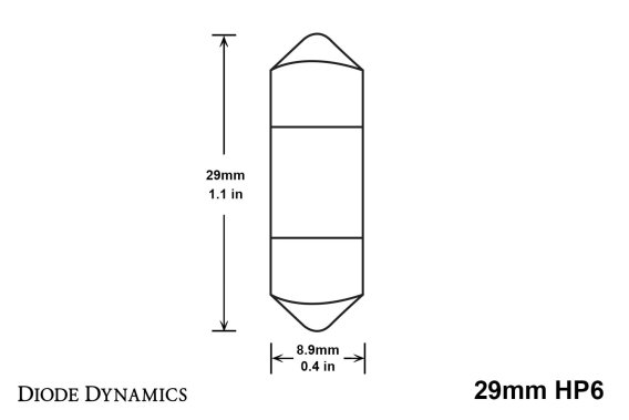 29mm HP6 LED Bulb Red pr Diode Dynamics DD0294P