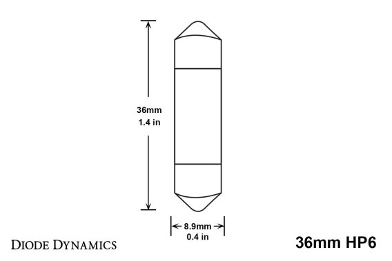 36mm HP6 LED Bulb LED Blue Single Diode Dynamics DD0303S