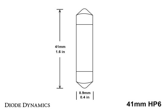 41mm HP6 LED Bulb Blue Single Diode Dynamics DD0317S