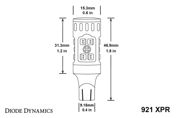 921 XPR LED Bulb Red pr Diode Dynamics DD0395P